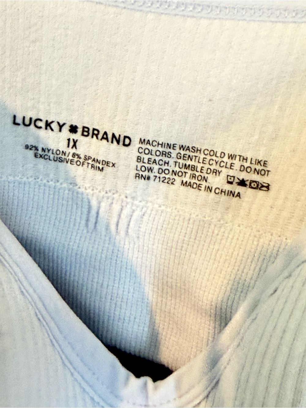 Lucky Brand Light Blue Ribbed Padded Bralette - Picture 5 of 5